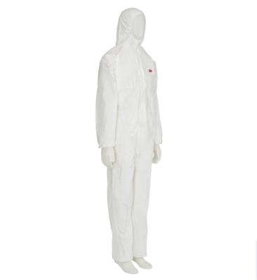 China 3 Suits L Original Size White Disposable Coverall 4510 Panel Hood Cloth for sale