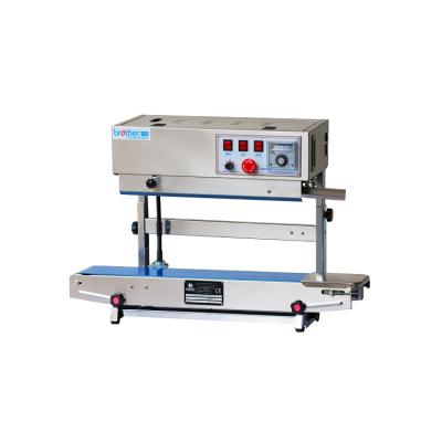 China SF150LW Food Printing Stand Vertical Continuous Pouch Auto Embossing Aluminum Heat Strip Sealer for sale