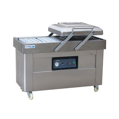 China DZ500/2SB Semi Automatic Manual Food Double Chamber Nitrogen Gas Filling Dry Fish Food Meat Rice Vacuum Machine for sale