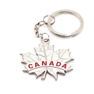 China Promotion Gift Good Quality Metal Custom Enamel Hard Key Chain Canada Maple Leaf Key Chains for sale