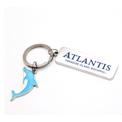 China Promotion Gift Souvenirs Dolphin Key Chain Custom Metal Key Chains With LOGO for sale