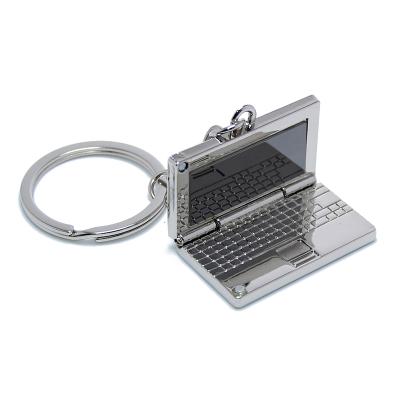 China Promotion Gift Creative Mini Foldable Notebook Computer Key Ring Holder Alloy LCD Metal Key Chain Ring Laptop Keychain for sale