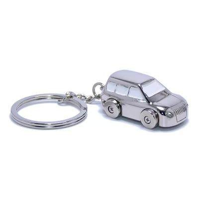 China Promotion Gift Turn Chain Auto Metal Toy Car Keychain OEM Car Shape Key Ring Holder Alloy Wholesale Custom Model Wheel SUV for sale