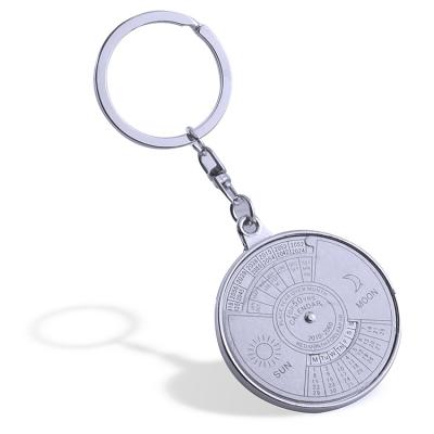 China OEM Logo Custom Metal Metal Key Chain Promotion Gift 50 Years Perpetual Calendar Key Chain for sale