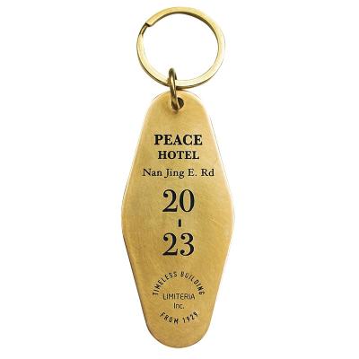 China Promotional custom enamel key chain hotel 3d metal key chain motel gold plated key chain promotion gift custom key chains motel metal key chain for sale