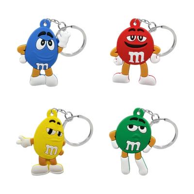 China Hot Anime Pattern Style Keychains PVC Key Chain Cartoon Bean Keychain Colorful Figure Keyring Holder Charms For Women Men Jewelry Gifts for sale