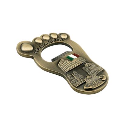 China Promotion Gift Souvenir 3D Metal Wine Bottle Opener Aluminum Alloy Foot Plate Creative High Quality Bottle Opener for sale