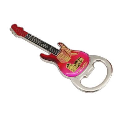 China Logo Brand Music Guitar Shape Promotion Gift Personalized Bottle Opener for sale