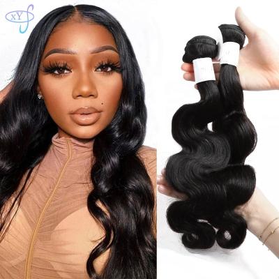 China 100% Natural Brazilian Virgin Human Hair Wholesale Double Drawn Body Wave Hair Extension Bundles For Black Woman for sale