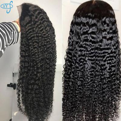 China Loosely cruly wave 100% human curly closure frontal wig,new style hd 13*6 pixie cut wig display,unprocessed virgin deep curly wigs for sale