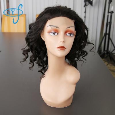 China Black Loose Curly Virgin Brazilian Hair Loose Wave Cruly Lace Headband Wig,Popular Transparent Water Wave Half Lace Hair Wigs for sale