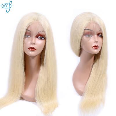 China xyshair silky straight wave brazilian 613 lace closure wig,big heads 613 highlights hair wig,hd good quality lace wig 613 200 density for sale