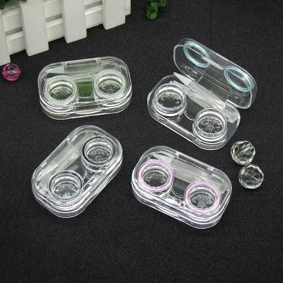 China Fashion Hot Selling Mini Transparent Portable Contact Lens Convenient Case with Rubber Seal for Travel Kit Holder Contact Lenses Box for sale