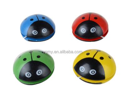 China Mini Cartoon Ladybug Cute Yoyo Balls Professional Color Rotating Wooden Single Bearing Balls for sale