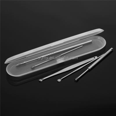 China Stainless Steel Stainless Steel Spiral Type Ear Pick Earpick Anti-Slip Pick Spoon Wax Remover Curette Remover Ear Cleaner Tool For Adult for sale