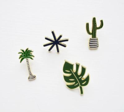 China Lovely Farm Badge Plant Potted Shoes Fresh Lips Enamel Brooch Coconut Tree Leaves Cactus Decorative Apparel Cartoon Brooches Badge for sale