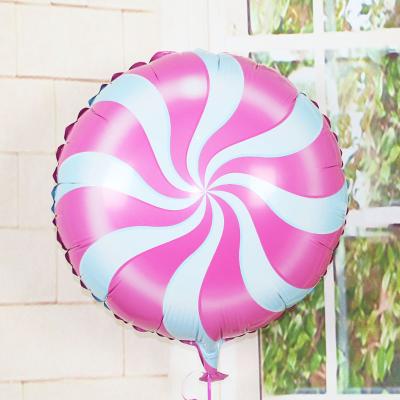 China Round Helium Balloon Windmills Lollipop Foil Balloons Inflatable Gift Kids Birthday Party Decoration Ball 18inch for sale