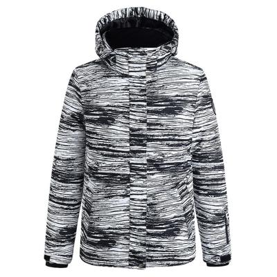 China 2021 Custom Made Ski Jacket Snowboard Jacket Stripes Breathable Jacket With All Over Print for sale