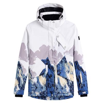 China 2021 Outdoor Snow Jacket Men Waterproof Breathable Unisex Jackets With All Over Print for sale