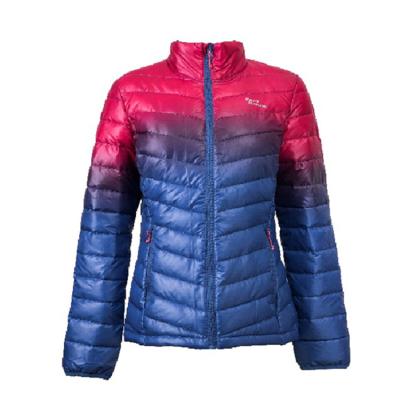 China 2021 Winter Jackets Waterproof High Quality Printed Padded Special Looks Ladies Clothes Gradient All Over Print OEM Raincoat Warm Woman for sale