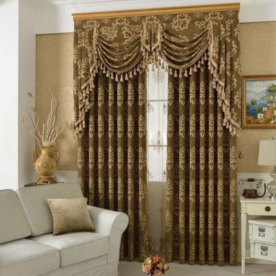 China Blackout Bedroom Blackout Sun Block Curtains Luxury Chenille Jacquard For Living Room Window for sale