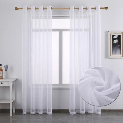 China Jiaohui Single Window Grommet Blackout Blackout Sheer Panels Tulle Curtains Dots Pattern Living Room Decoration for sale