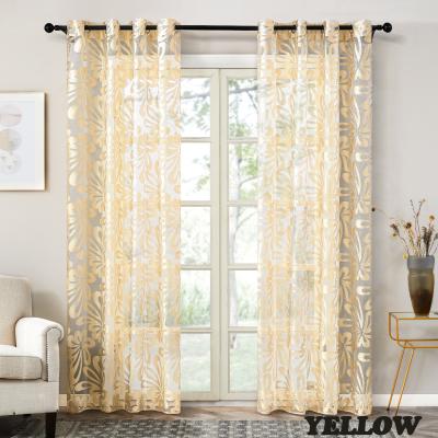 China Sheer Blackout Style Polyester High Quality White American Window Drapes Flower Sheer Curtains 84 Inches for sale