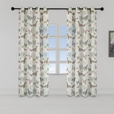 China Blackout Jiaohui Supply Kids Room Organza Butterfly Pattern Window Curtains Sheer Printed Living Room Drapes for sale