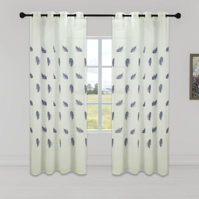 China Wholesale Pattern Embroidery Jioahui Feather Blackout Sheer Window Curtains Tulle For Living Room Window 84 Inch Design for sale