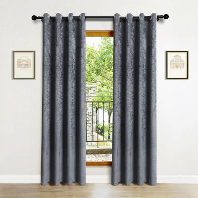 China Modern High Quality Living Room Solid Gray Thermal Black Out Blackout Blackout Drapes Curtain For Living Room for sale