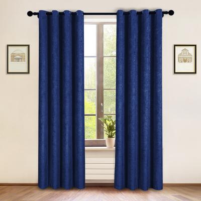 China Custom Blackout Waist Logo Chenille Designs Window Blackout Curtains Panels For Bedroom for sale