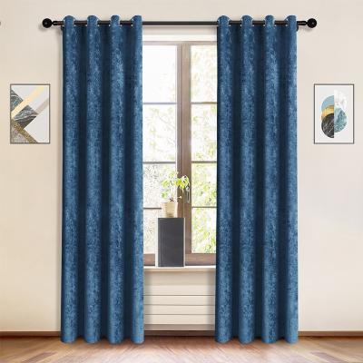 China Blackout Simple Design Ready Made Chenille Blackout Drapes Thermal Soundproof Window Curtain For Home for sale