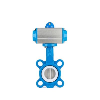 China Resilient Seated PTFE Seat Kepler Body Seat Valve Large Diameter Eccentric Wafer Butterfly Valve for sale