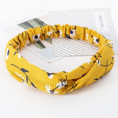 China Classic Colorful Floral Korean Fashion Hot Sale Twisted Knot Wrap Headband Women Headband Women Headband for sale