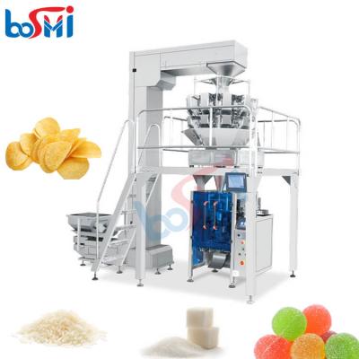 China Vertical linear multihead weigher packaging machinery potato chips sugar rice packing machine multi-function packaging machines Te koop