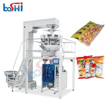 China Bag packing machine Automatic biscuit and potato chip packing machine Multi-head weighing snacks three-dimensional bag packing for sale