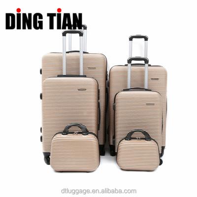 China Daily Hot Sales Anti Theft Travel Trolley Bags ABS 1 Set 6 Pcs Carry On Suitcase Zipper Roller Luggage Large Capacity Luggage for sale