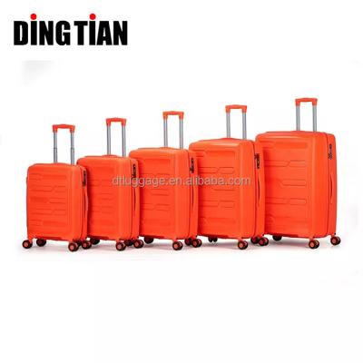 China Dongguan Dingtian Factory Daily Original Design PP Travel Trolley Luggage Bag Suitcases Luggage Sets With 4 Wheels for sale