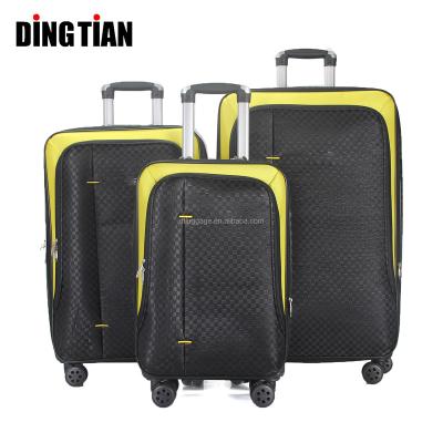 China Dingtian Daily Manufacture Universal 4 Wheels Bag Trolley Soft Light Shell Soft Suitcase Luggage Bag for sale