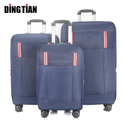 China Wholesale Luxury Daily Suitcase Nylon Fabric Soft Cheap Luggage Trolley Travelers Waterproof Luggage Sets On Wheels for sale