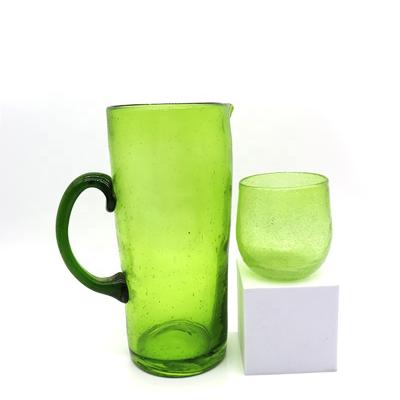 China Bubble Bottle Ice Recyclable Glass Wine Cooler With Handle Water Bottle Cold Living Room Tabletop Kettle for sale