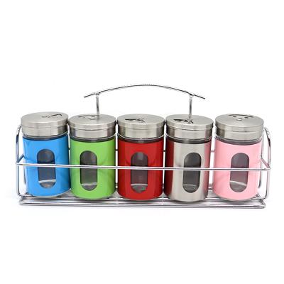 China Sustainable Creative Glass Cylinder Condiment Bottles Cylinder Storage Jar Kitchen Seasoning Bottle for sale