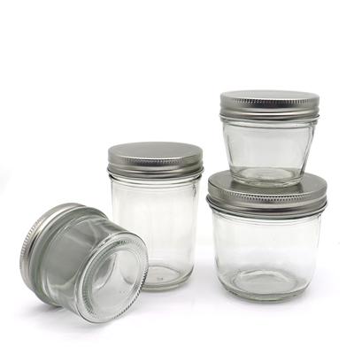 China New Design Viable Honey Jar Clear Glass Jam Marine Wide Mouth Empty Mason Jar Bottle for sale