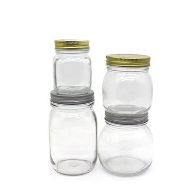 China Viable Cheap Glass Honey Jar 4oz 8oz 10oz 12oz 16oz 32oz Price Glass Mason Jar With Metal Lid for sale