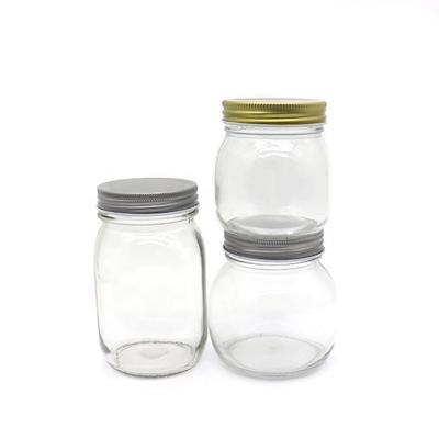 China Large Sustainable Glass Storage Jar 1000ml 500ml Kitchen Storage Jars Glass Bottle For Pickles for sale