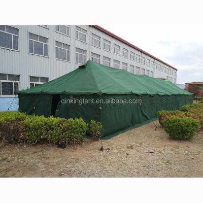 China Straight Bracing Type 50 People Water Proof Canvas Tent Emergency Army Single Layer Tent China for sale