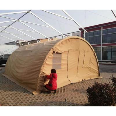 China New PVC Fabric Double Layers Large Arch Tent Military Army Tent Straight Tying Type With Cold Air Hose for sale