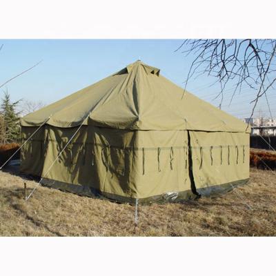 China Outdoor Military Olive Green Waterproof Tent Large Family Camping Tent Factory Sale Straight Tying Type for sale