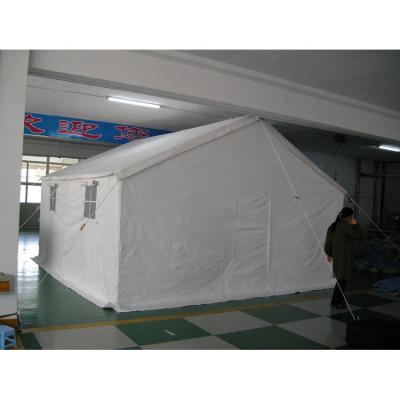 China High quality camping tent fabric canvas steel frame 6-8 person 40mm straight tie type white or khaki color for sale