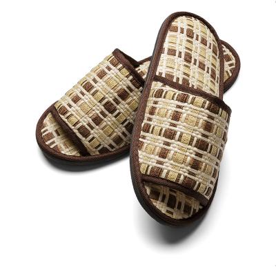 China Fashion Trend Factory Outlet Designer Slippers Straw Carpet Polyester Luxury Hotel Slippers Disposable Slippers Unisex for sale